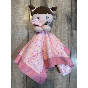 Garanimals Baby Girl Security Blanket Plush Doll 14x14 Inch Pink Polka Dots Sati
